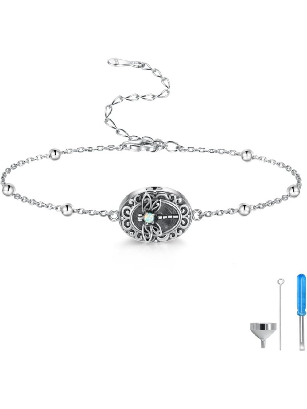 Elegant Sterling Silver Cremation Bracelet for Ashes | Memorial Jewelry Gift